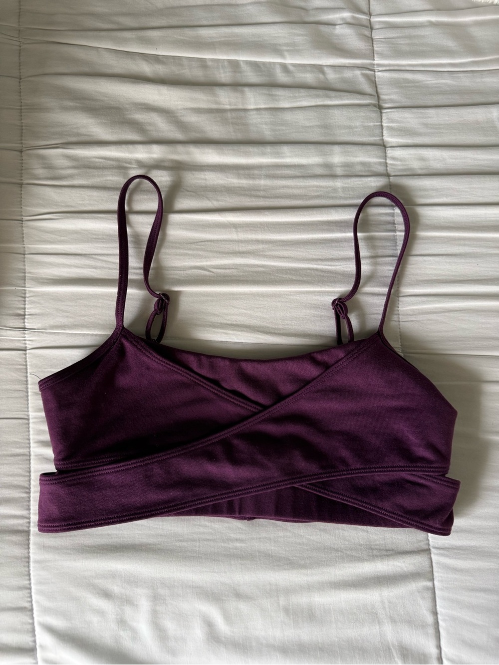 ALO Yoga Strappy Sports Bra in Plum - Picture 2 of 7